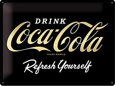 Coca Cola Refresh yourself black wandplaat