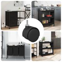 Caster 12 pcs Zwart en Zilver 37,8 x 40 mm Ijzer en PP - thumbnail