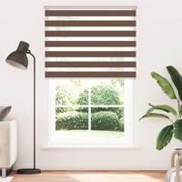 VidaXL Zebra rolgordijn 150x200 cm stofbreedte 145,9cm polyester bruin - thumbnail