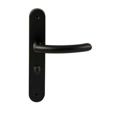 Hardbrass Deurkruk Helsinki op ovaal langschild WC63/8mm - zwart Hardbrass Deurkruk Helsinki op ovaal langschild WC63/8mm - zwart