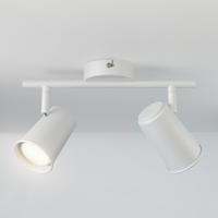 Riga - LED plafondlamp - 8 Watt 690 Lumen - 2 spots - 4000K Neutraal wit - Draaibaar en dimbaar - GU10 - Kantelbaar - Plafondspot - IP20 Voor binnen - Wit - thumbnail