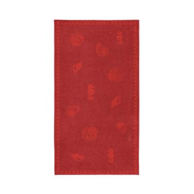 Seahorse Seahorse Strandlaken Shells Red 100x200