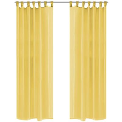 VidaXL Gordijnen voile 140x175 cm geel 2 st