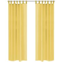 VidaXL Gordijnen voile 140x175 cm geel 2 st - thumbnail