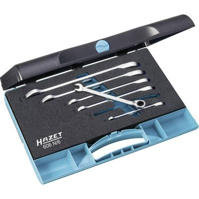 Hazet 606N/6 Steek-ringratelsleutelset 6-delig Sleutelbreedte (metrisch) 8 - 19 mm