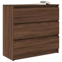 Dressoir 80x35x76 cm spaanplaat bruin eikenkleurig - thumbnail