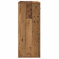Dressoir 60x30x75 cm bewerkt hout oud houtkleurig - thumbnail
