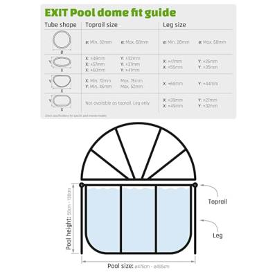 Exit zwembadoverkapping ECO rond 488 cm - universeel