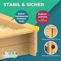 Zandbak met deksel 120x120cm in hoogte verstelbaar dak - thumbnail