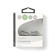 Nedis CSBW41916ME F-connector Weerbestendig Mannelijk - Voor 7,0 Mm Coaxkabels 2 Stuks Metaal - thumbnail