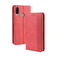 Magnetische Buckle retro Crazy Horse textuur horizontale Flip lederen case voor Wiko weergave 3 LITE met houder & kaartsleuven & fotolijstjes (rood) - thumbnail