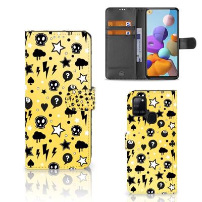 Telefoonhoesje met Naam Samsung Galaxy A21s Punk Geel Telefoonhoesje met Naam Samsung Galaxy A21s Punk Geel