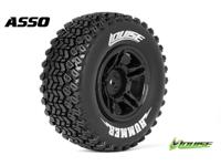 Louise SC-HUMMER shortcourse Soft banden op zwarte velgen - SC10 4X4 (voor/achter) - thumbnail