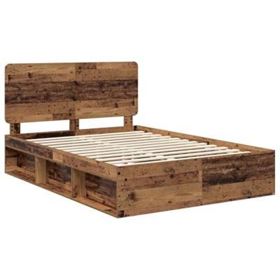 Bedframe met hoofdeinde Oudhout 140 x 200 cm Massief grenenhout