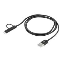 Ansmann USB-kabel, 2-in-1, 1,2 m, diverse kabels - thumbnail