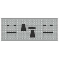 VidaXL Gereedschap wandpaneel 3 pcs grijs 150 x 1 x 60 cm - thumbnail