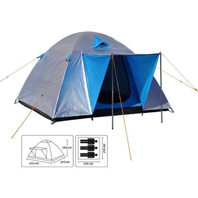 Premium Koepeltent Grijs/Blauw - 3 Persoons