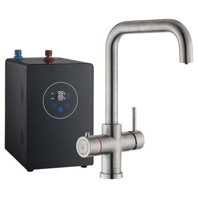 Multi-Tap Classic 3 in 1 Kokend Water Kraan geborsteld RVS - Haaks