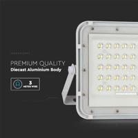 V-TAC VT-80W-W 7842 LED-schijnwerper, Zonne-energiemodule 19 W Neutraalwit Wit - thumbnail