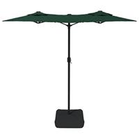 Parasol dubbel met LED's 316x240 cm groen - thumbnail