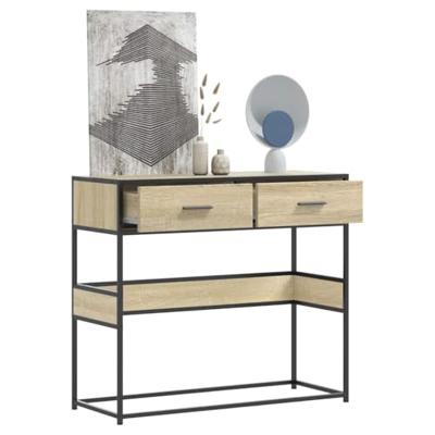 Wandtafel 90x35x80 cm bewerkt hout sonoma eikenkleurig
