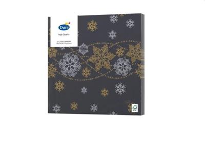 Duni servetten snow black 33X33cm Duni servetten snow black 33X33cm