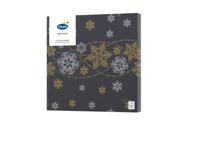 Duni servetten snow black 33X33cm - thumbnail
