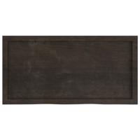 Wandschap behandeld massief eikenhout donkerbruin - thumbnail