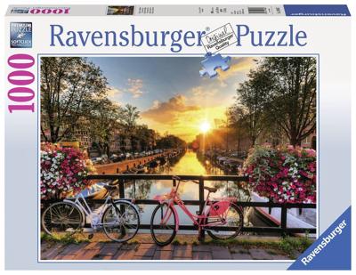 Ravensburger puzzel Fietsen in Amsterdam - 1000 stukjes