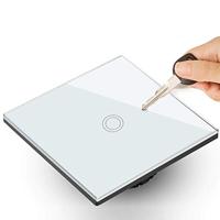 Aanraakgevoelige lichtschakelaar MACLEAN Energy MCE702W enkel, glas, met ronde knop Wit - thumbnail