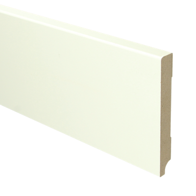 MDF Moderne plint 120x15 voorgelakt RAL9010 - lengte 240cm MDF Moderne plint 120x15 voorgelakt RAL9010 - lengte 240cm