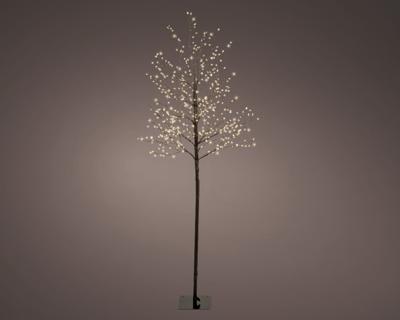 Micro LED boom d30h150 cm zwart/wit kerstverlichting - Lumineo