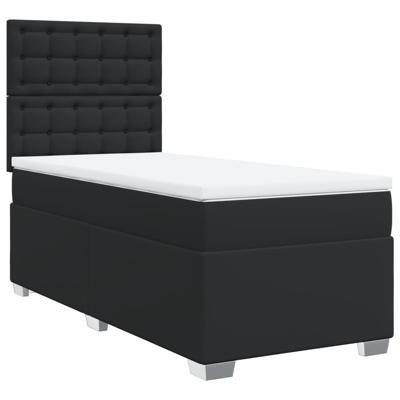 Boxspring met matras kunstleer zwart 90x190 cm
