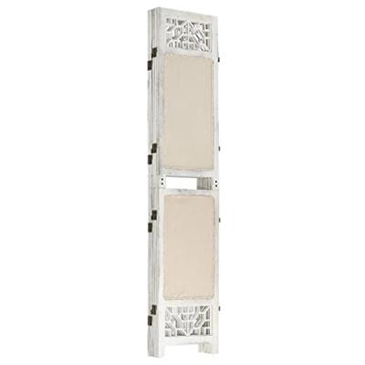 Kamerscherm met 5 panelen 175x165 cm stof crèmekleurig