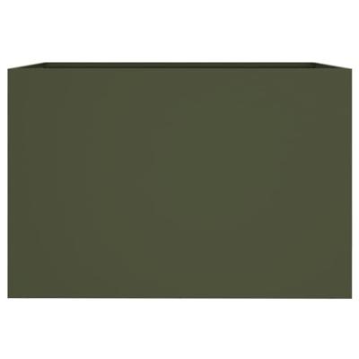 Plantenbak 62x47x46 cm staal olijfgroen