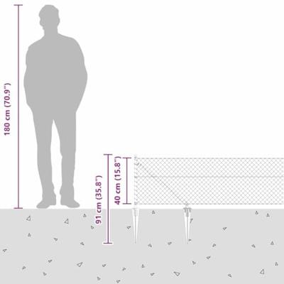 VidaXL Afrasteringspaal zilver 10 x 0,4 m (40 x 40 mm gaas) staal VidaXL Afrasteringspaal zilver 10 x 0,4 m (40 x 40 mm gaas) staal