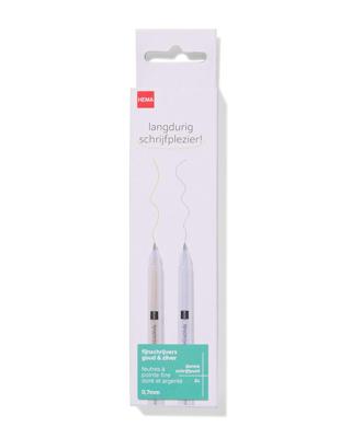 HEMA Fijnschrijvers 0.7mm goud/zilver - 2 stuks