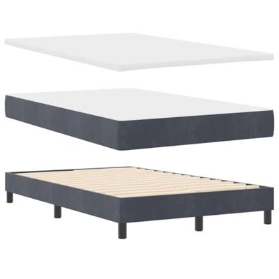Boxspringbed met Matras Donkergrijs 120 x 190 cm Stof