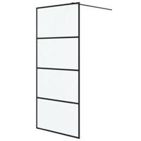 Inloopdouchewand 90x195 cm mat ESG-glas zwart - thumbnail
