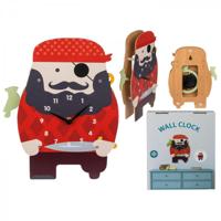 Wandklok Piraat hout 21x29cm kids - thumbnail