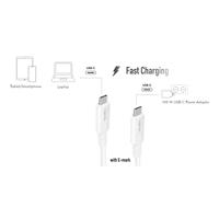 LogiLink CU0180 - USB 4 Gen 3 Type-C kabel (IF-gecertificeerd) met E-mark-chipset, PD (Power Delivery tot 20V, 5A, 100W), AV tot UHD 8K/60Hz (7680x4320), wit, 0,8m - thumbnail