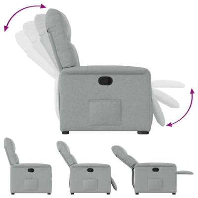 Fauteuil verstelbaar stof lichtgrijs