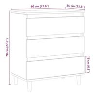 Dressoir 60x35x70 cm bewerkt hout oud houtkleurig - thumbnail