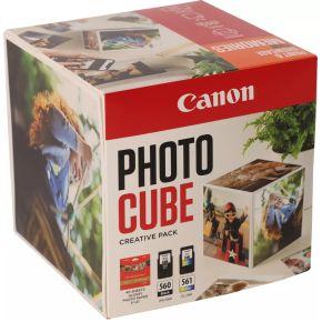 Canon Fotokubusset PG-560+CL-561 Origineel Combipack Zwart, Kleur, Wit, Roze fluorescerend 3713C013