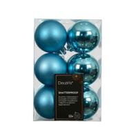 Kerstballen kunststof d6 cm blauw 12 st Decoris - Decoris - thumbnail