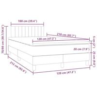 Boxspring met matras fluweel donkergrijs 120x210 cm - thumbnail