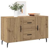 Dressoir 100x36x60 cm bewerkt hout artisanaal eikenkleurig - thumbnail