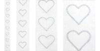 Lint valentijn glittering hearts zilver 10m x 25mm - thumbnail