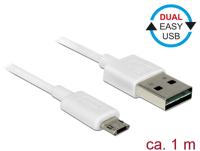 DeLOCK 84807 USB-kabel 1 m USB 2.0 USB A Micro-USB B Wit - thumbnail