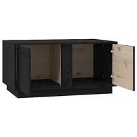 Salontafel 80x50x40 cm massief grenenhout zwart - thumbnail